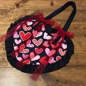 Handmade heart bag,Black and White Tote Bag